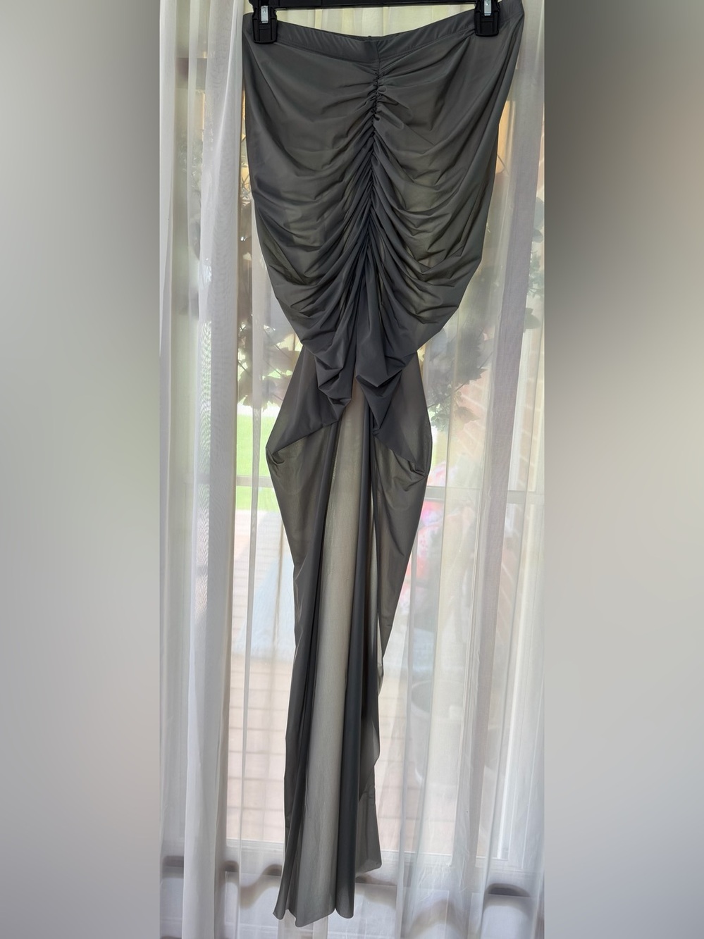 SKIMS Gunmetal Long Tube Skirt